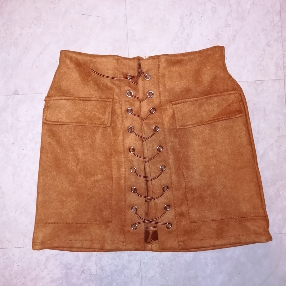 LightBrown Skirt High waist